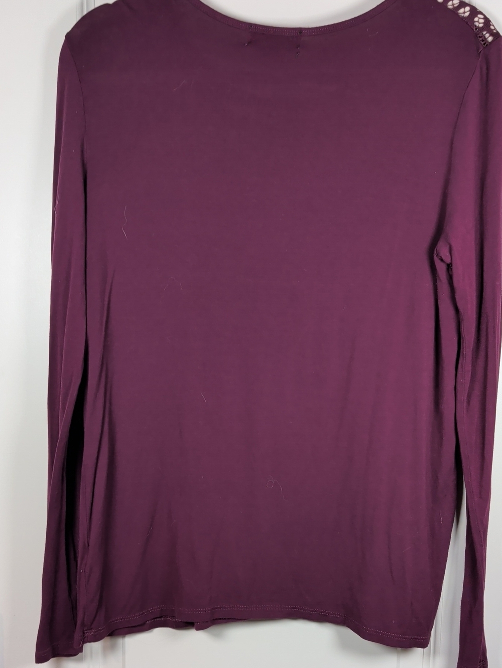 I Jeans By Buffalo Deep Plum Lace & Crochet Long-Sleeve Top - Picture 8 of 8